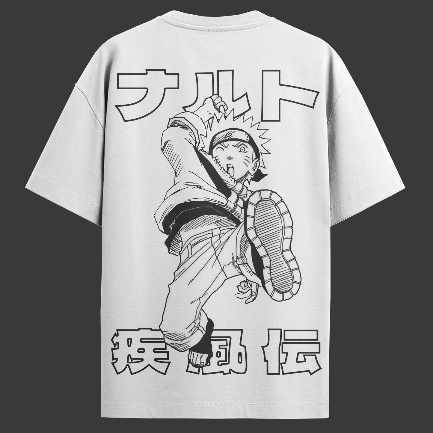 Camiseta Oversized Naruto - Naruto Uzumaki - Branca