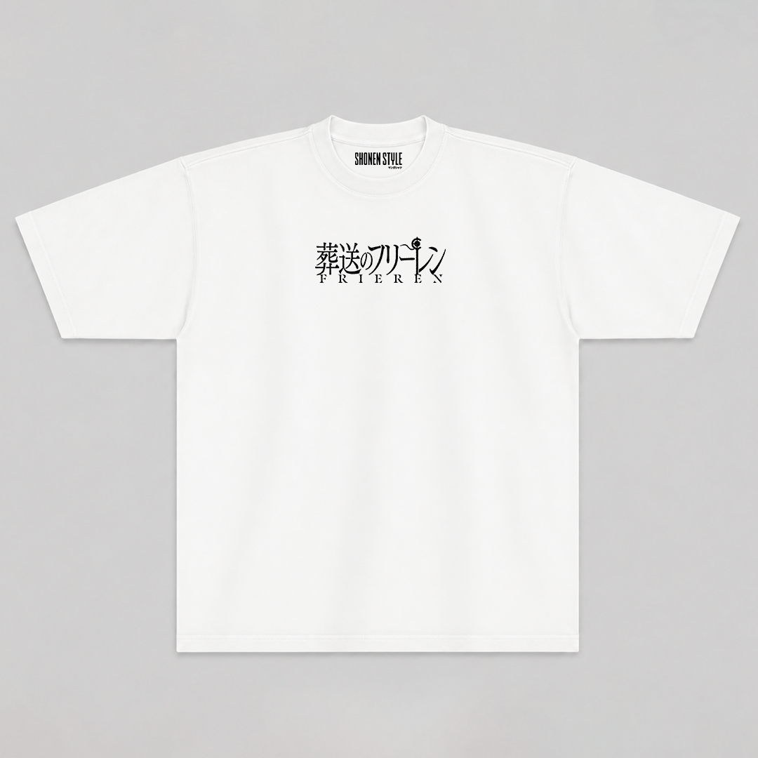 Camiseta Oversized Frieren branca — frente