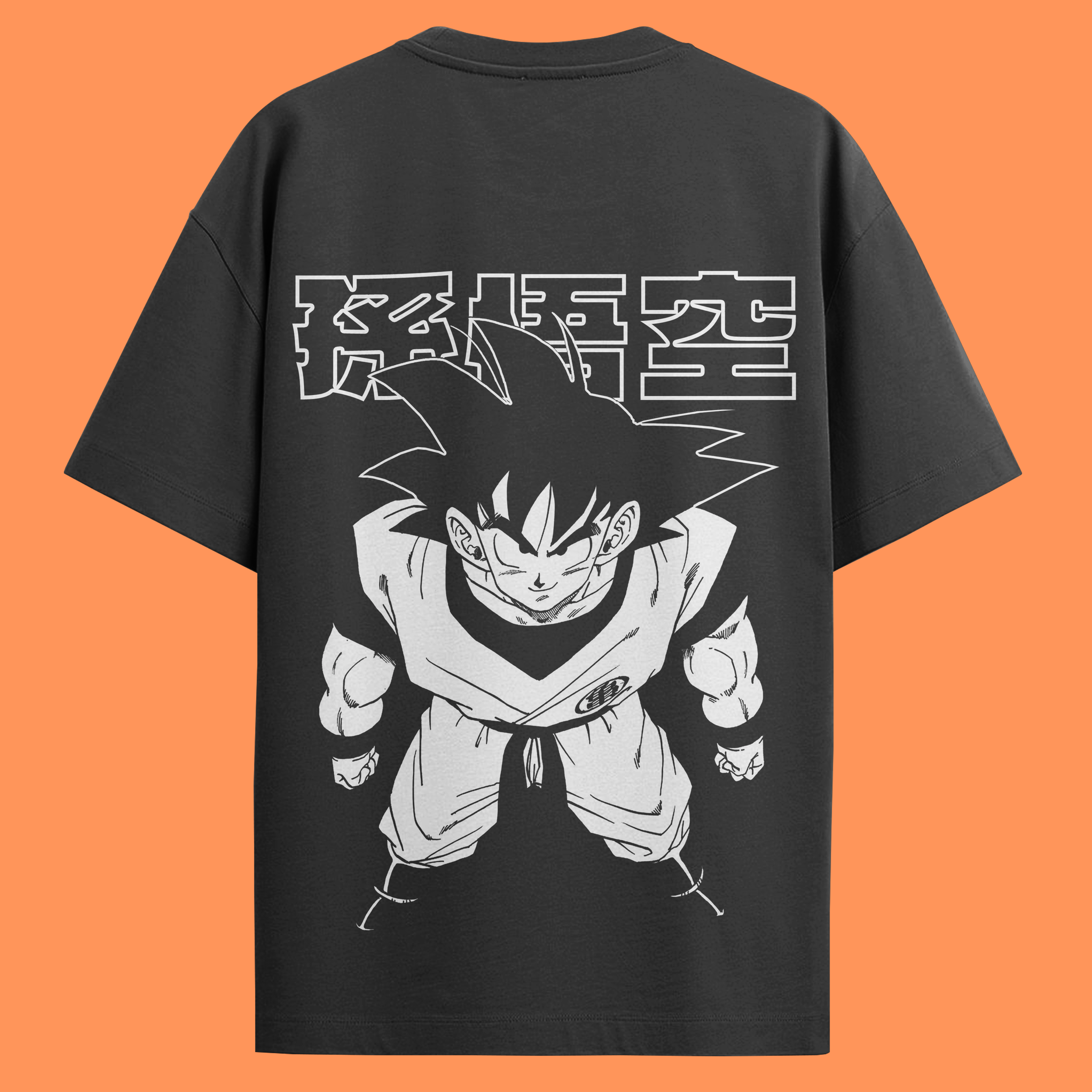 Camiseta Preta Dragon Ball Oversized - Son Goku