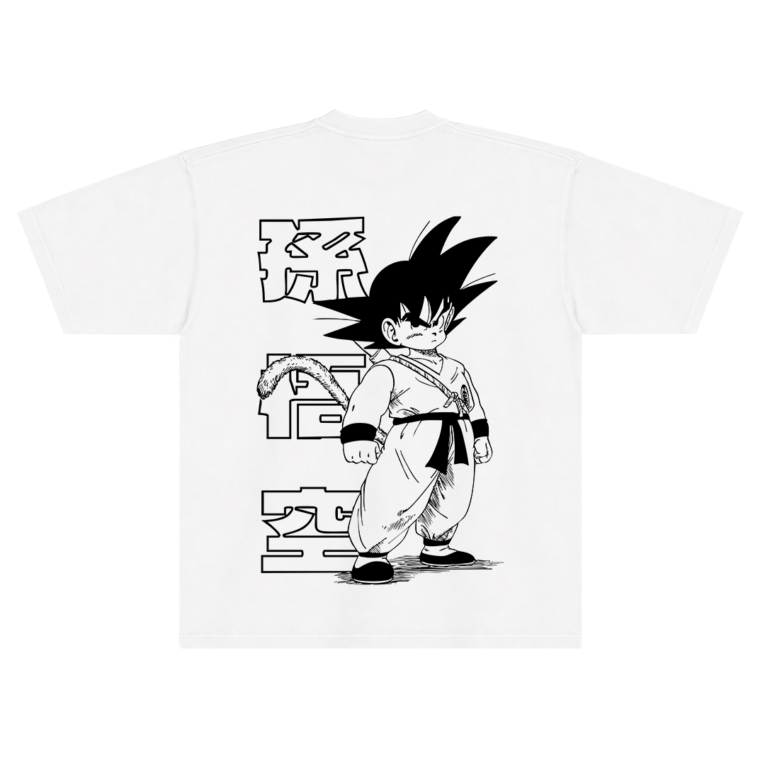 Camiseta Oversized Dragon Ball - Son Goku - Branca
