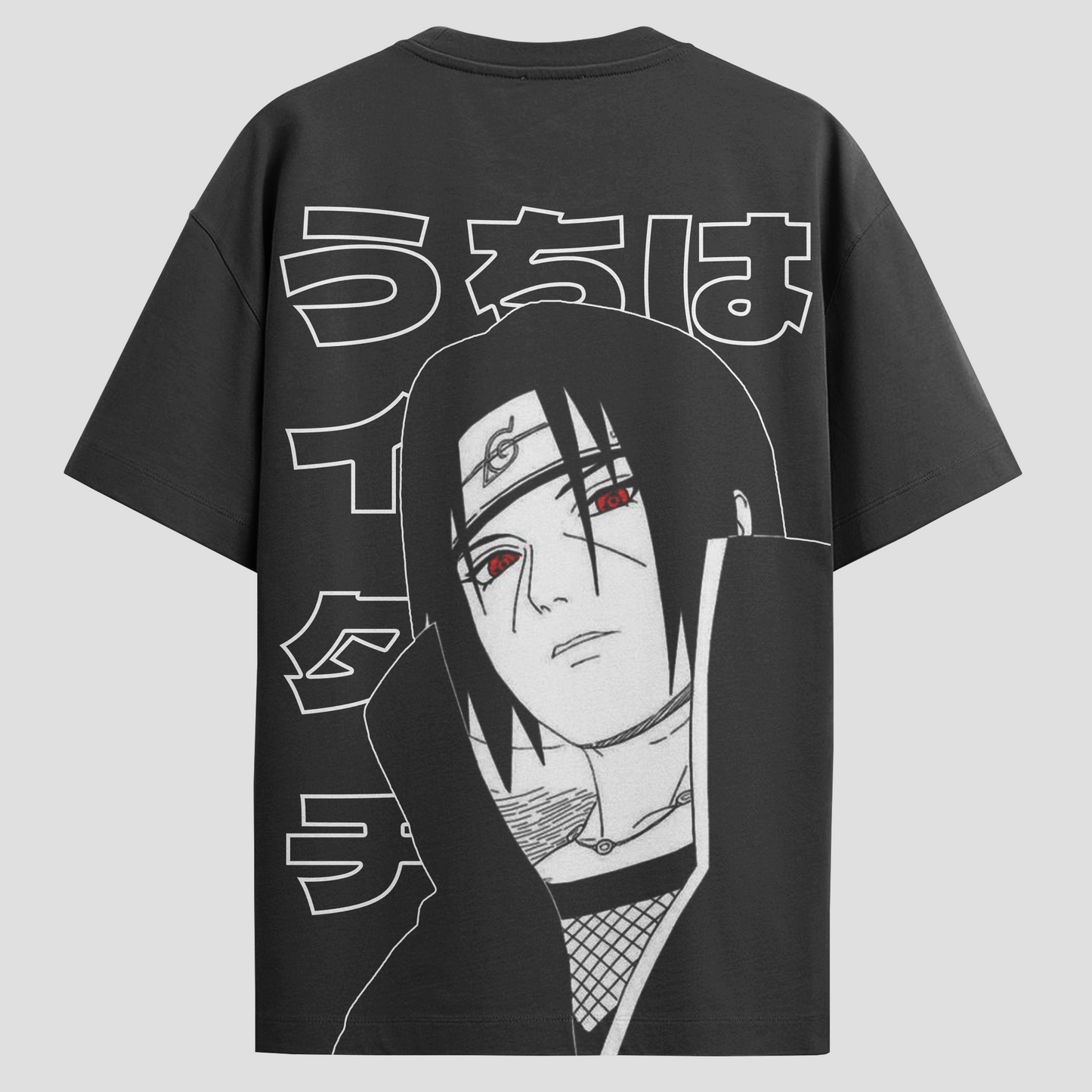 Camiseta Oversized Naruto - Itachi Uchiha - Preta