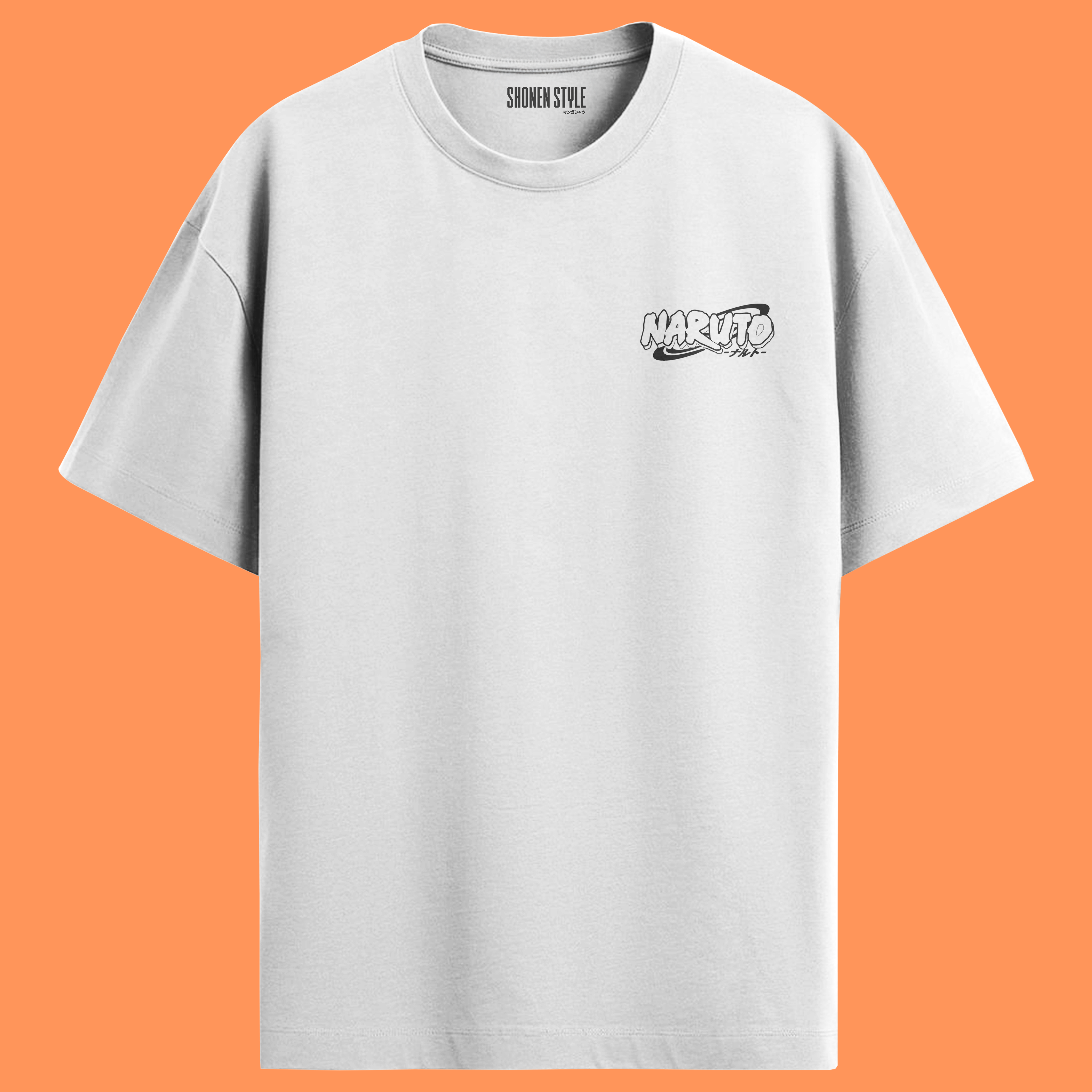 Camiseta Branca Naruto Oversized - Naruto Uzumaki