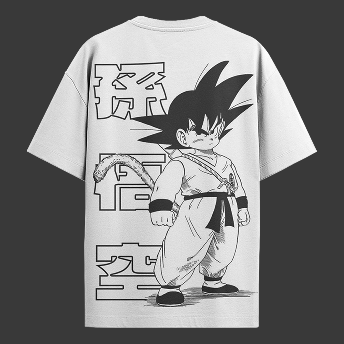 Camiseta Oversized Dragon Ball - Son Goku - Branca
