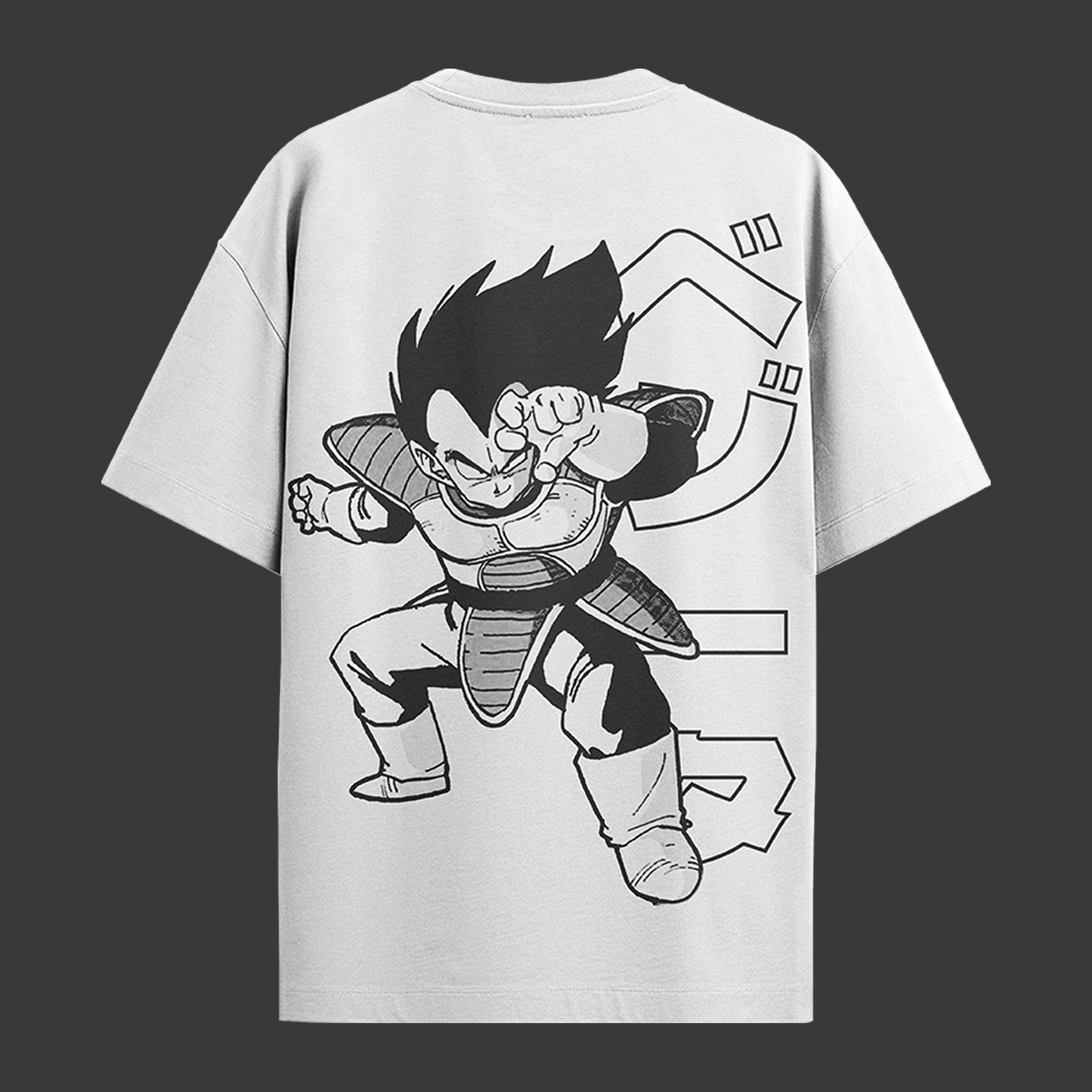 Camiseta Oversized Dragon Ball - Vegeta - Branca