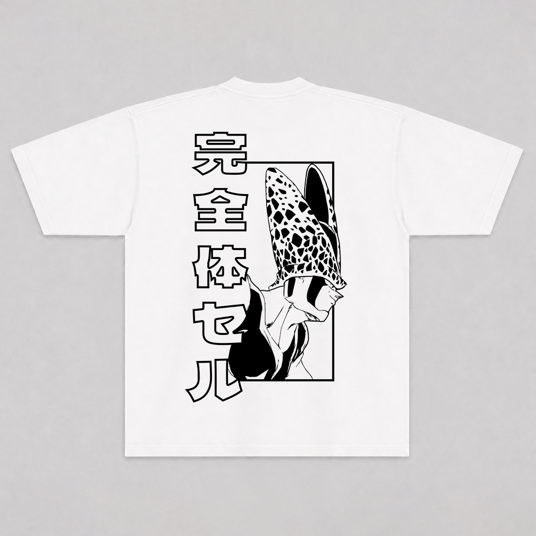 Camiseta Oversized Perfect Cell branca — costas