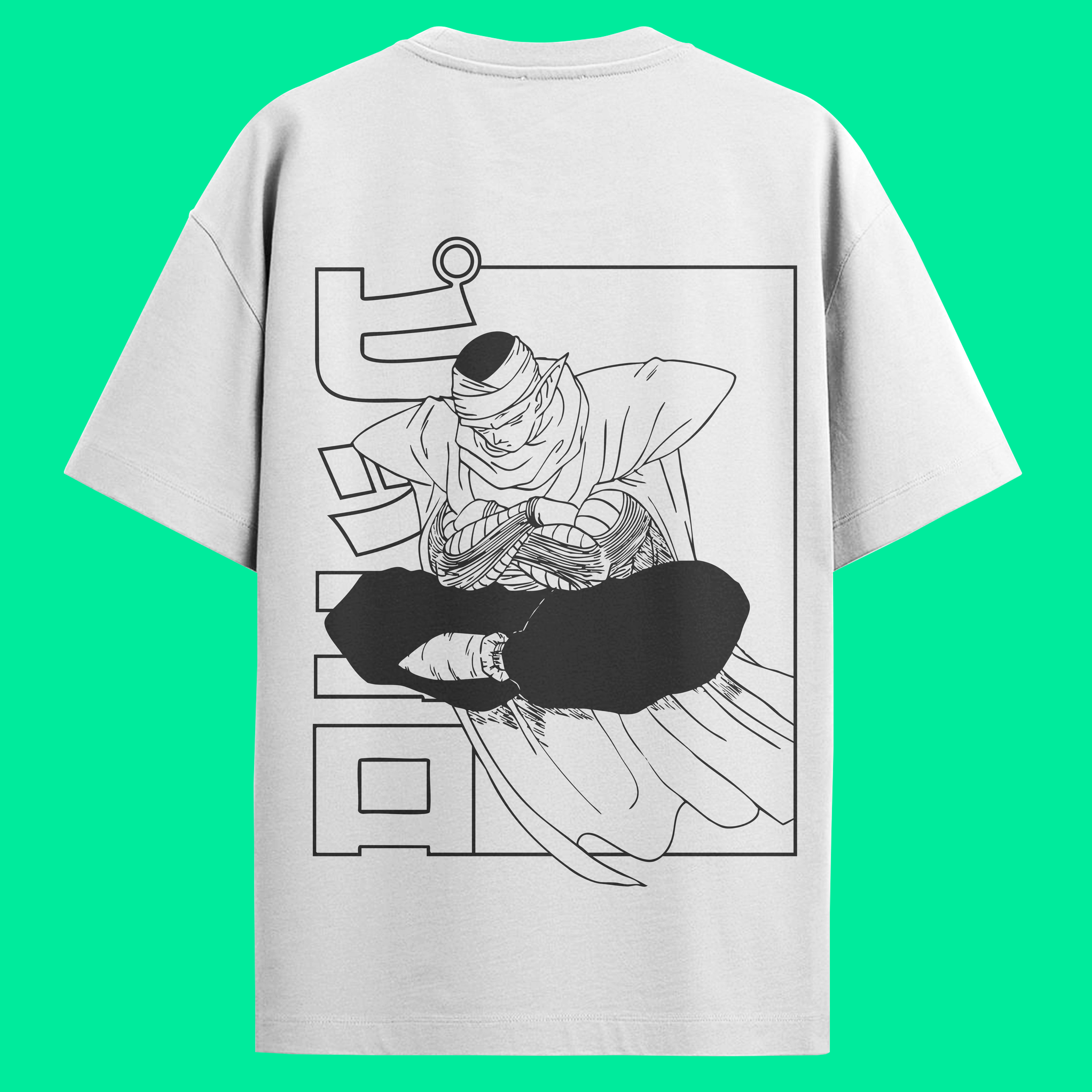 Camiseta Branca Dragon Ball Oversized - Piccolo