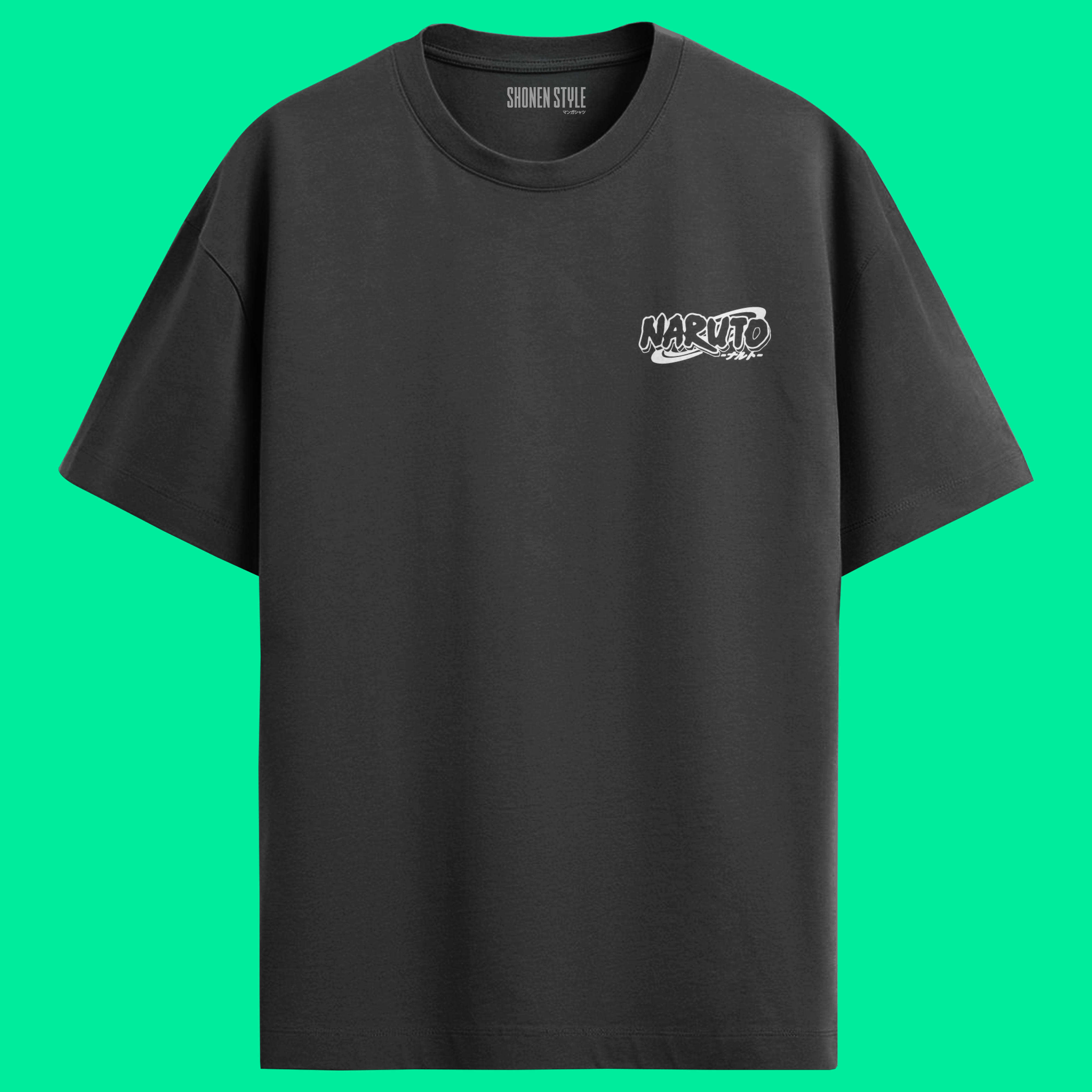 Camiseta Preta Naruto Oversized - Rock Lee