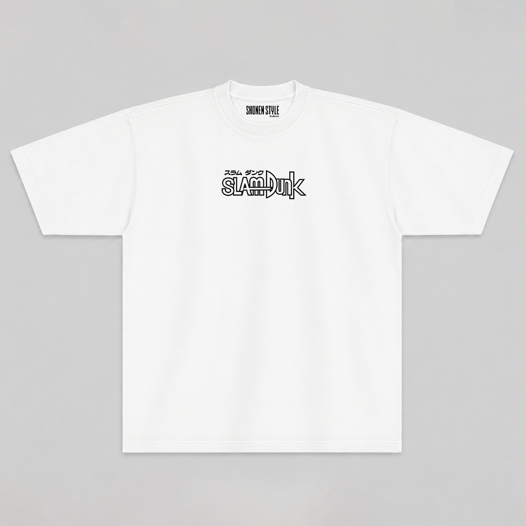 Camiseta Oversized Slam Dunk Shohoku branca — frente