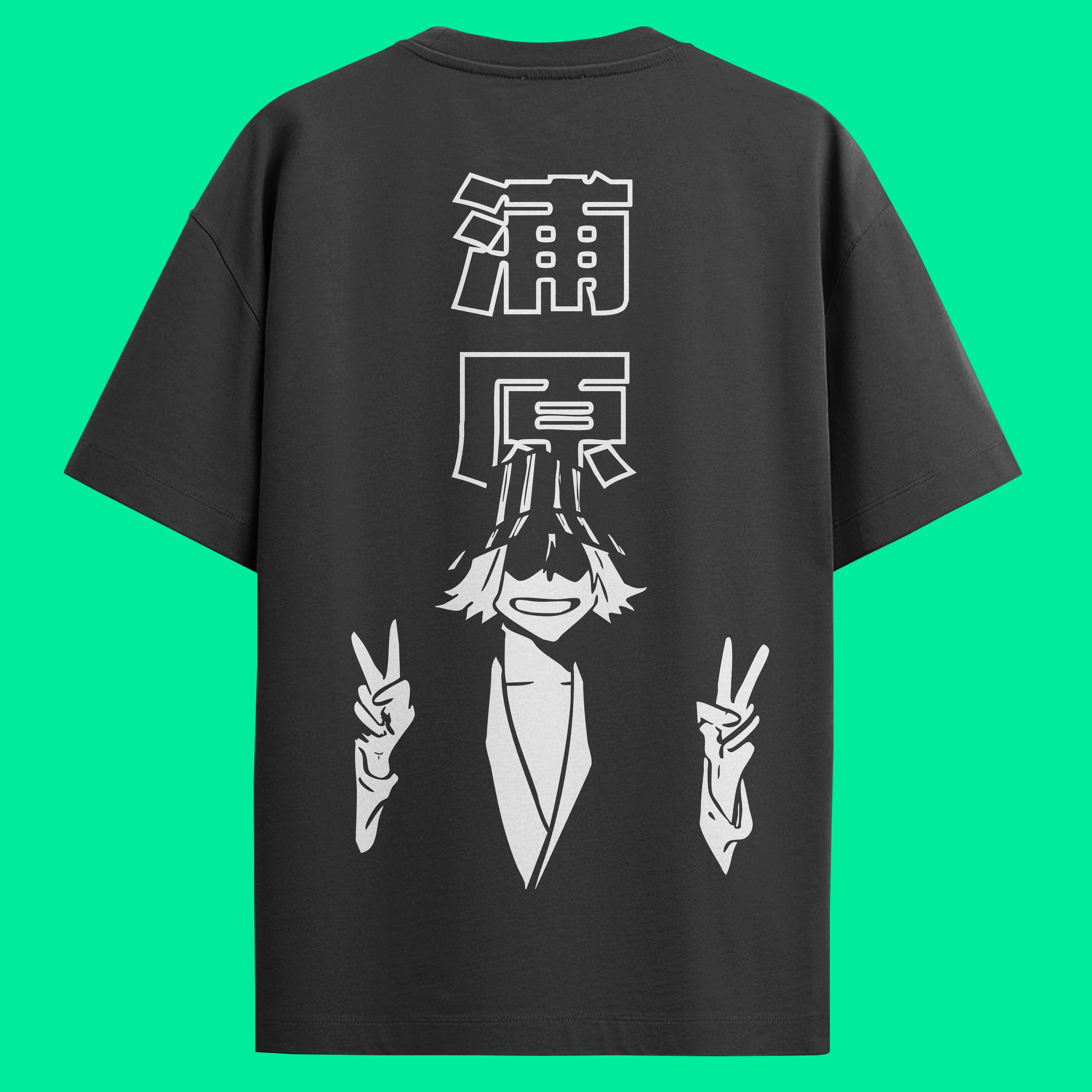 Camiseta Preta Bleach Oversized - Kisuke Urahara