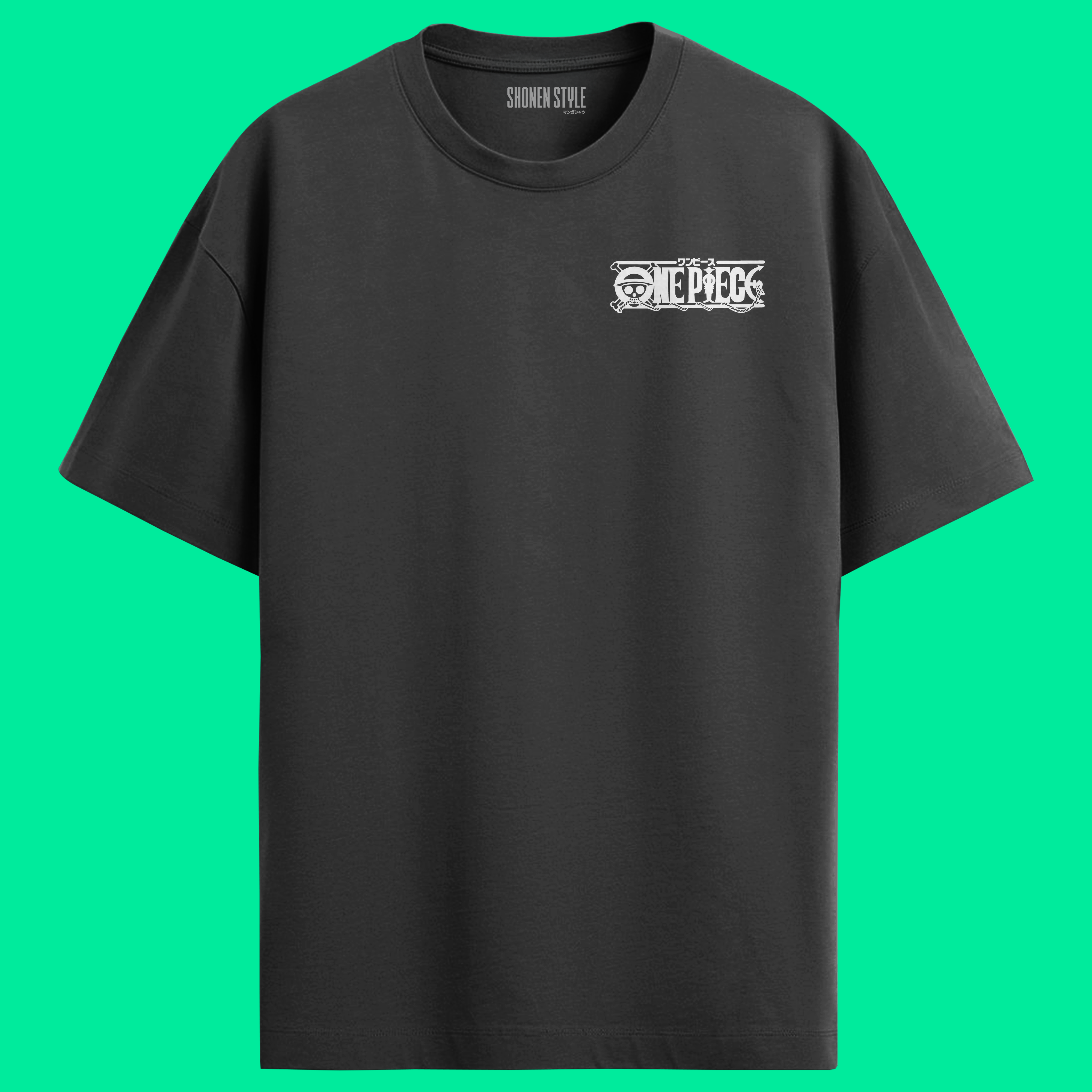 Camiseta Preta One Piece Oversized - Roronoa Zoro