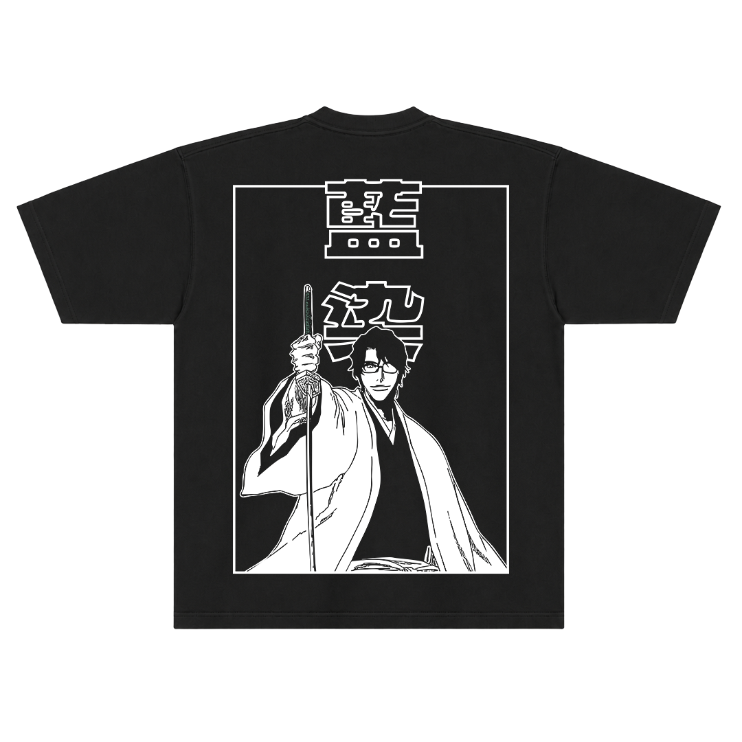Camiseta Oversized Bleach - Sosuke Aizen - Preta