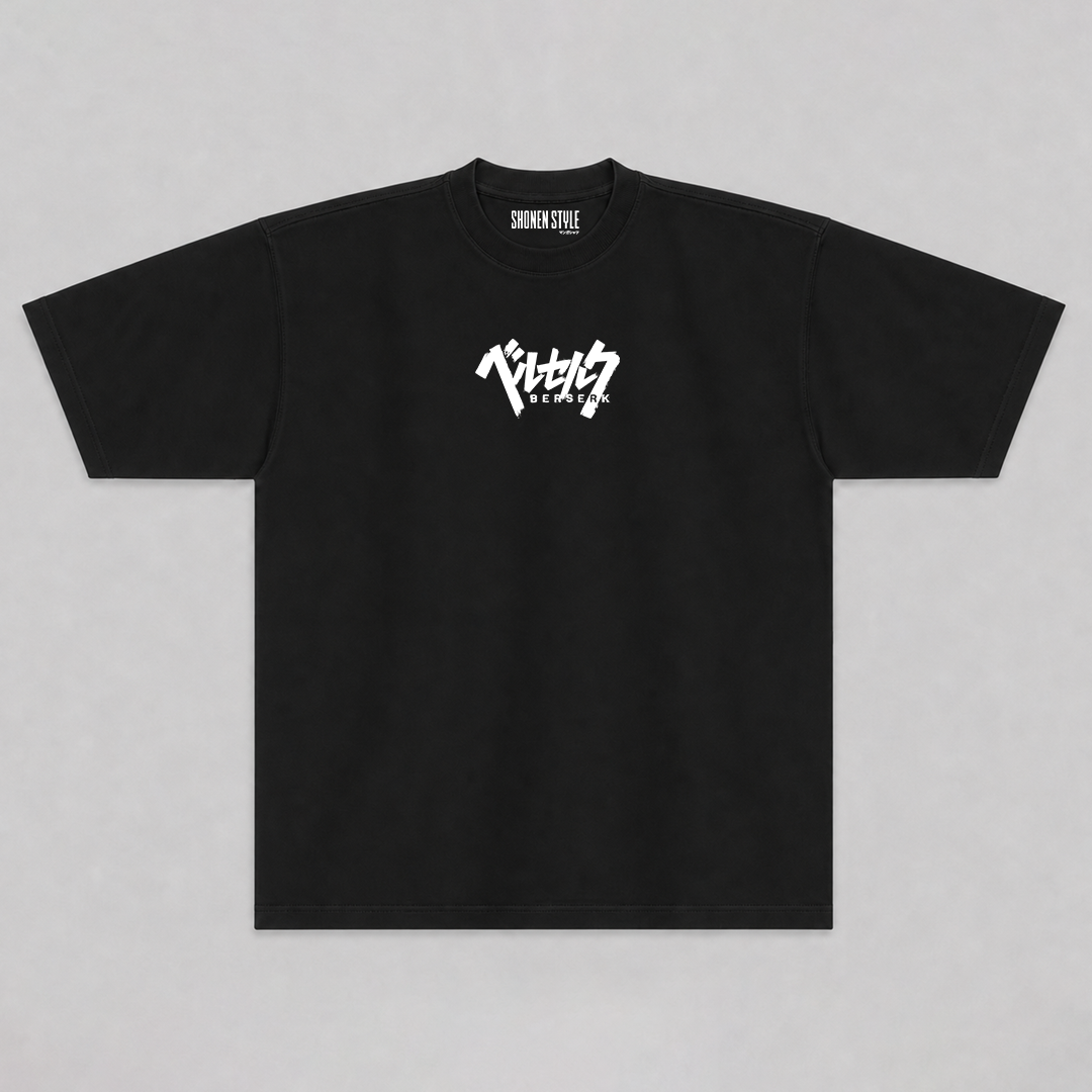 Camiseta Oversized Berserk Guts preta — frente