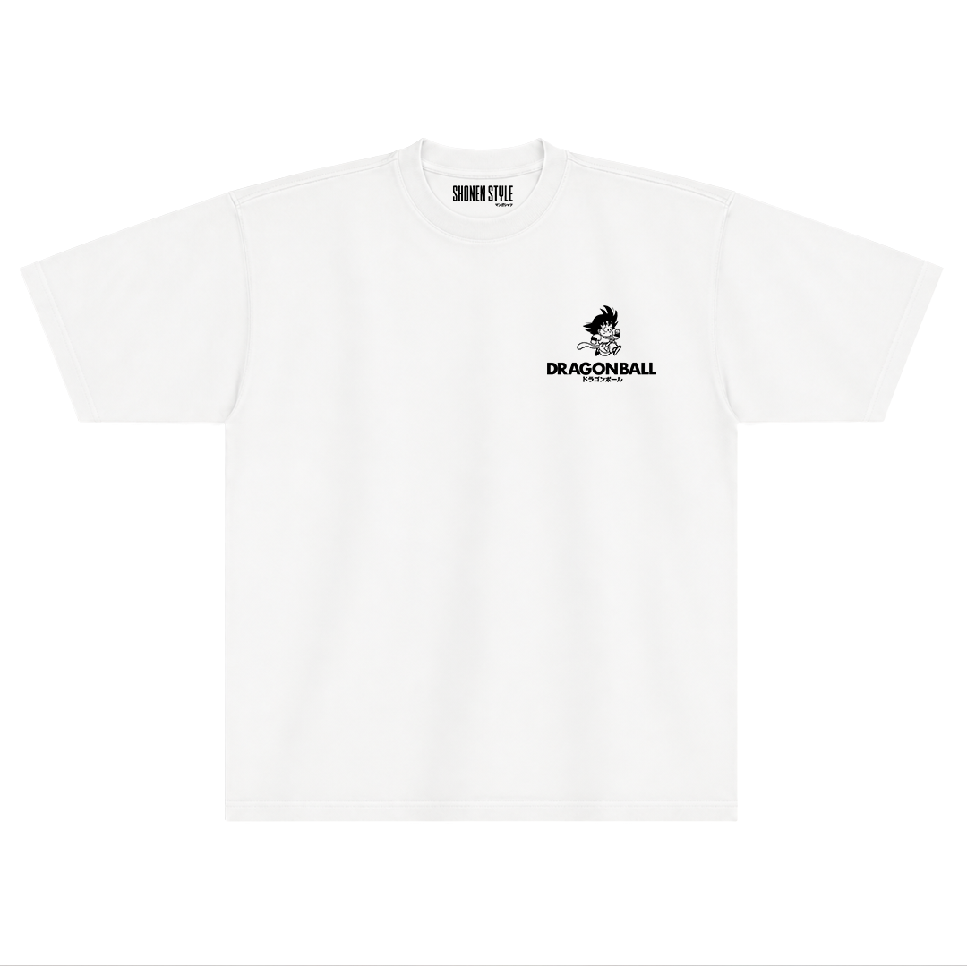 Camiseta Oversized Dragon Ball - Son Goku - Branca