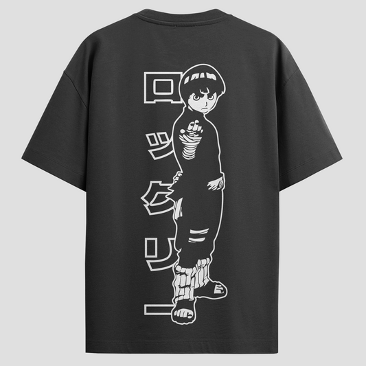 Camiseta Oversized Naruto - Rock Lee - Preta