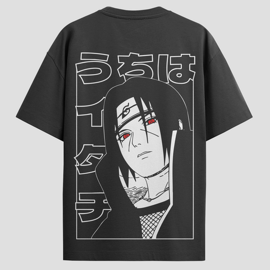 Camiseta Oversized Naruto - Itachi Uchiha - Preta