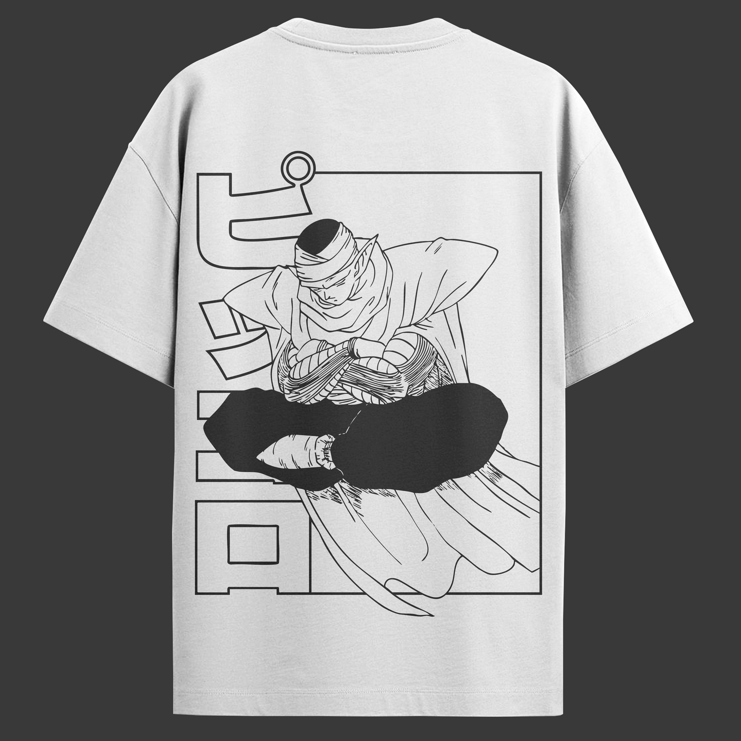 Camiseta Oversized Dragon Ball - Piccolo - Branca