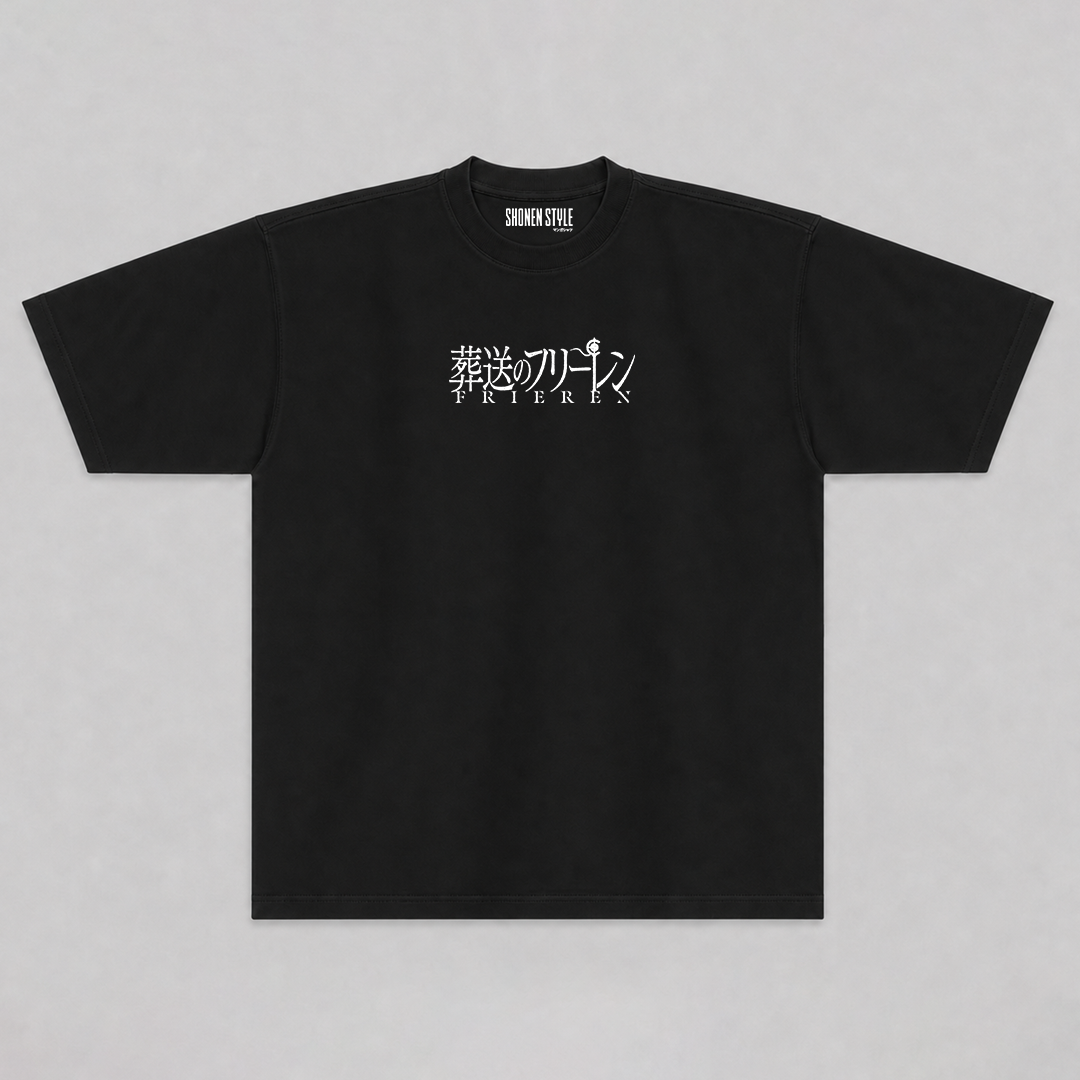 Camiseta Oversized Frieren preta — frente