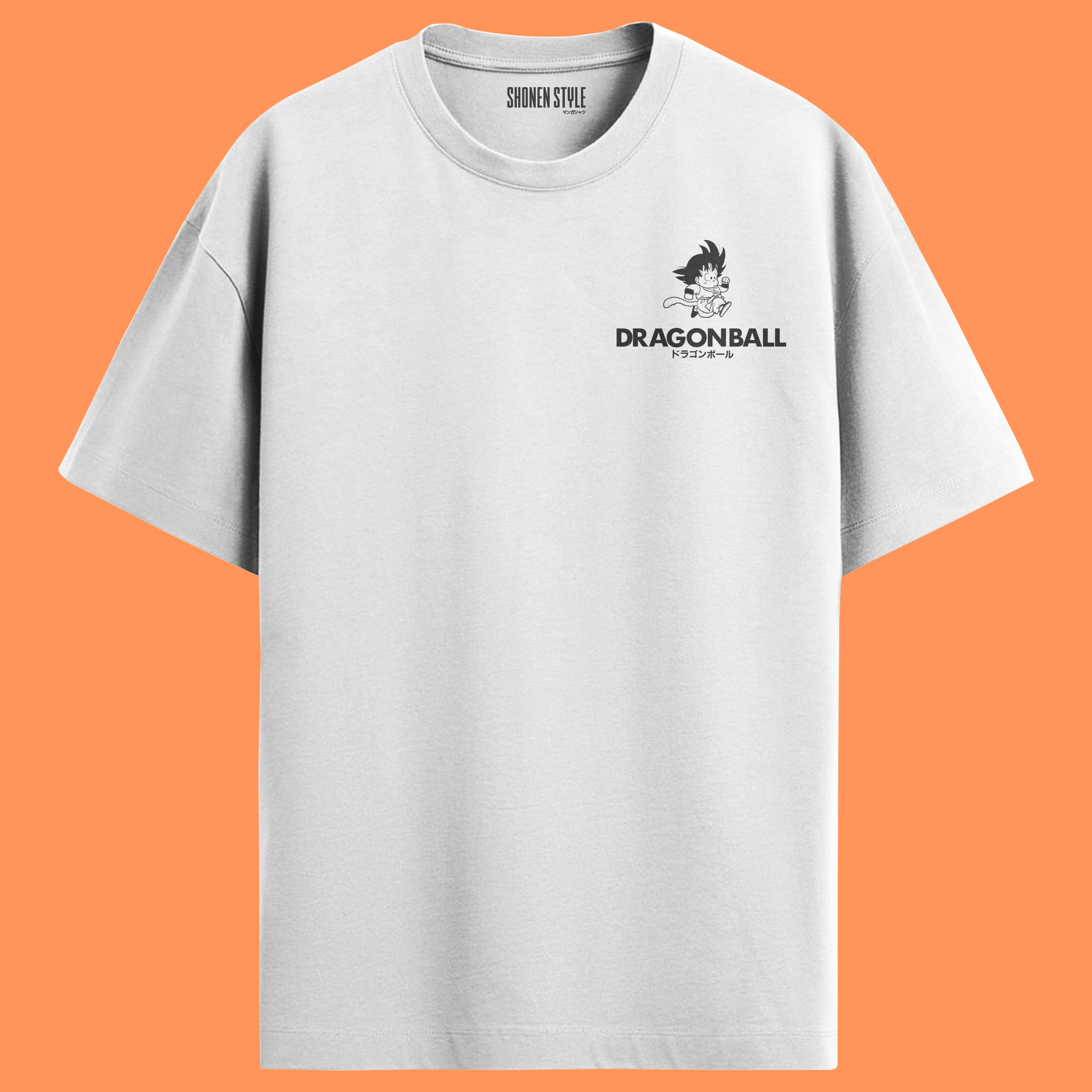 Camiseta Branca Dragon Ball Oversized - Son Goku
