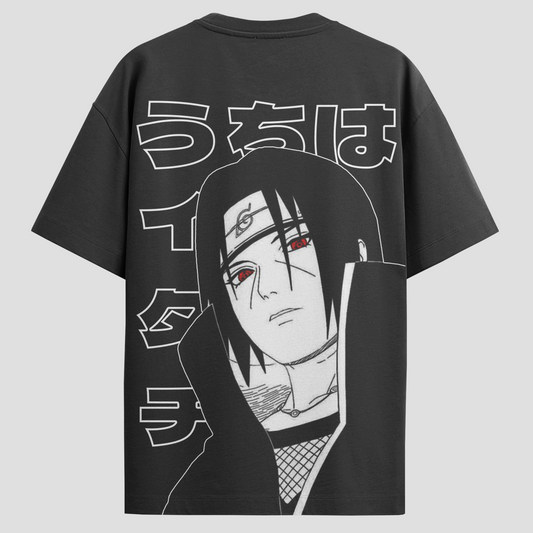 Camiseta Oversized Naruto - Itachi Uchiha - Preta