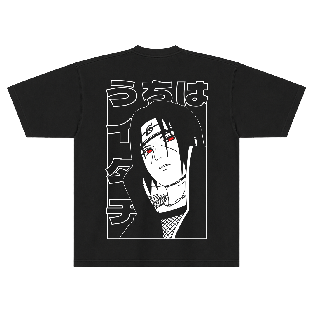 Camiseta Oversized Naruto - Itachi Uchiha - Preta