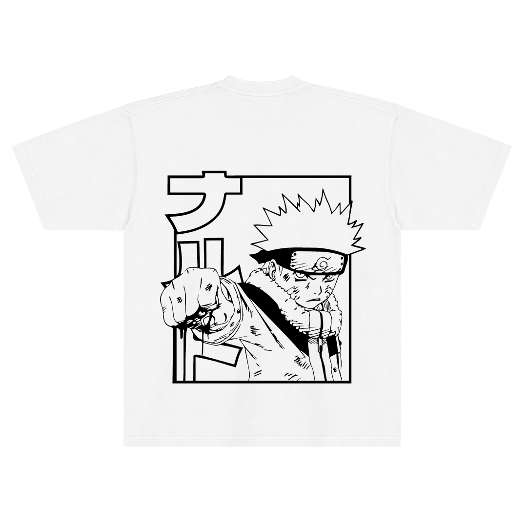 Camiseta Oversized Naruto - Naruto Uzumaki - Branca