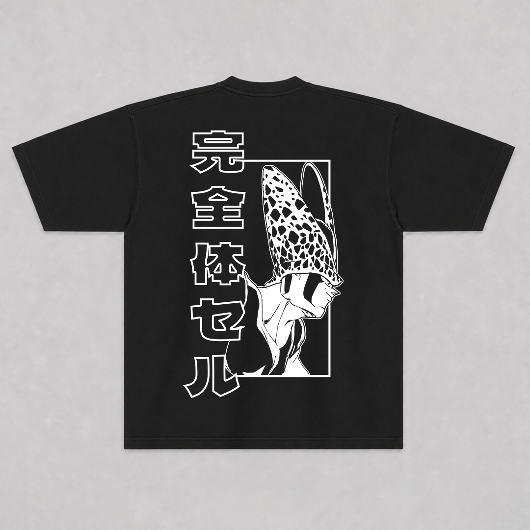 Camiseta Oversized Perfect Cell preta — costas