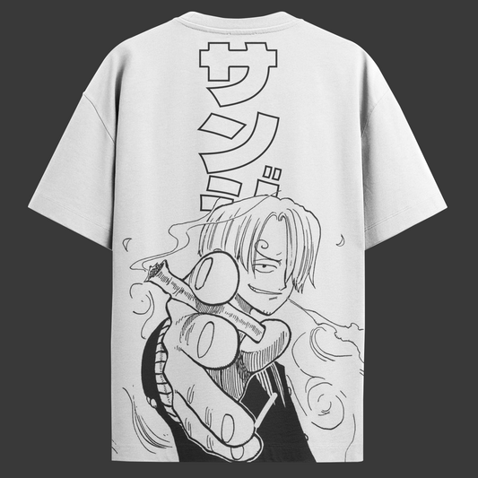 Camiseta Oversized One Piece - Vinsmoke Sanji - Branca