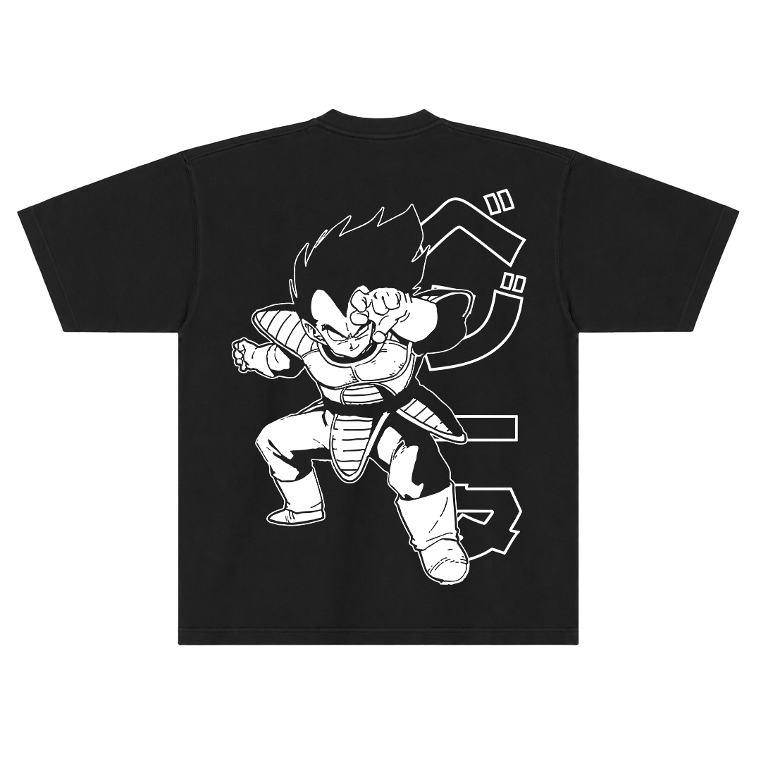 Camiseta Oversized Dragon Ball - Vegeta - Preta