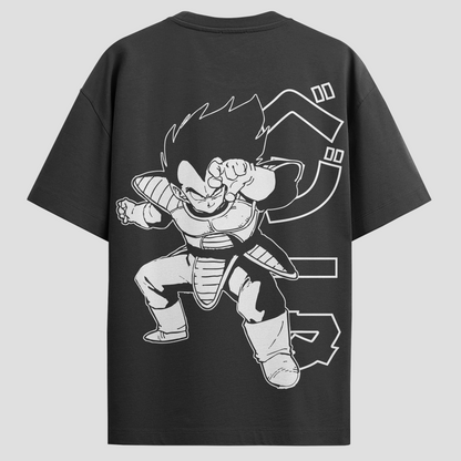 Camiseta Oversized Dragon Ball - Vegeta - Preta