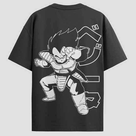 Camiseta Oversized Dragon Ball - Vegeta - Preta